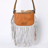 Hair on cowhide fringe purse