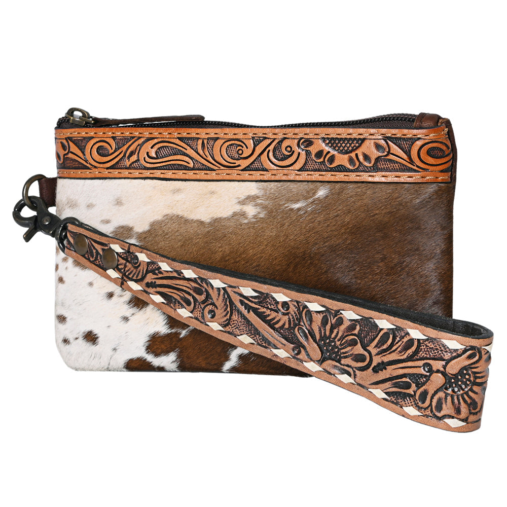 Cowhide wristlet