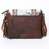 Tooled western fringe purse