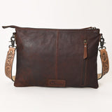 Tooled genuine cowhide purse