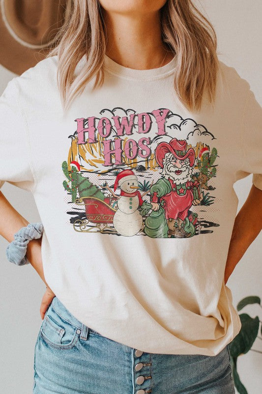 HOWDY HOS CHRISTMAS GRAPHIC TEE