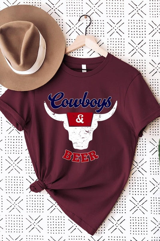 Cowboys & Beer Graphic T Shirts