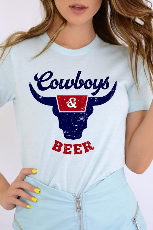 Cowboys & Beer Graphic T Shirts