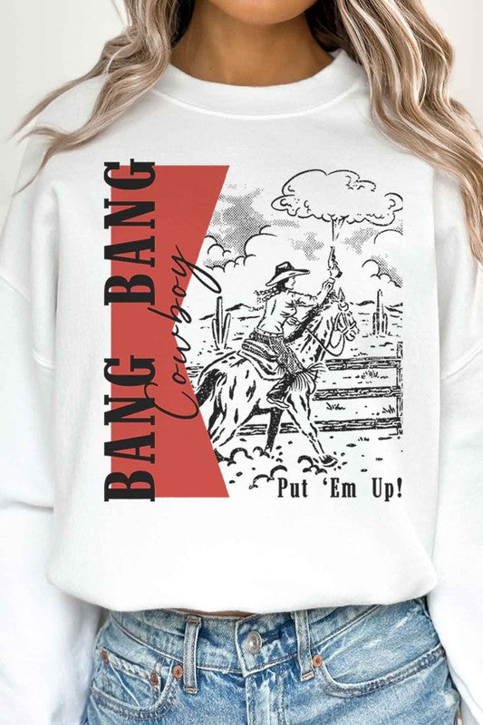 BANG BANG COWBOY PUT EM UP OVERSIZED SWEATSHIRT