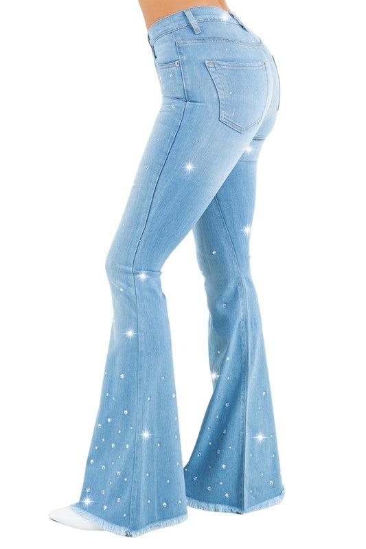 Vegas Glam Bell Bottom Jean in Light Wash