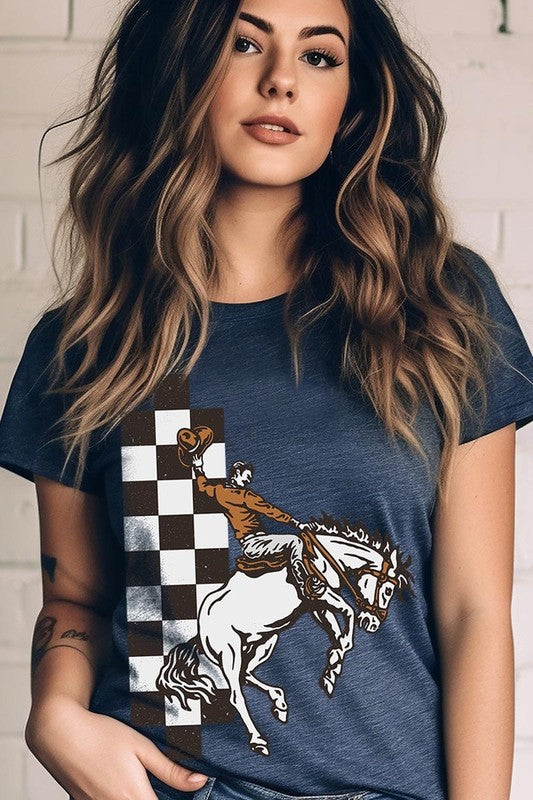 Cowboy Checkered Graphic Tee