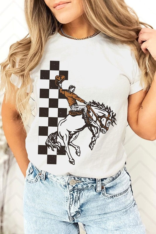 Cowboy Checkered Graphic Tee