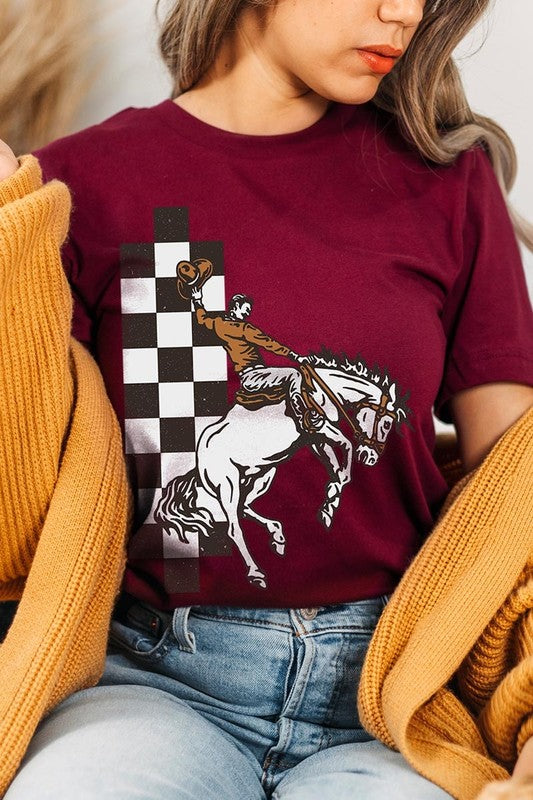 Cowboy Checkered Graphic Tee