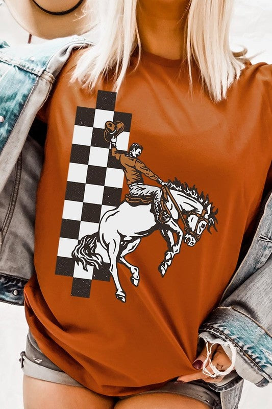 Cowboy Checkered Graphic Tee