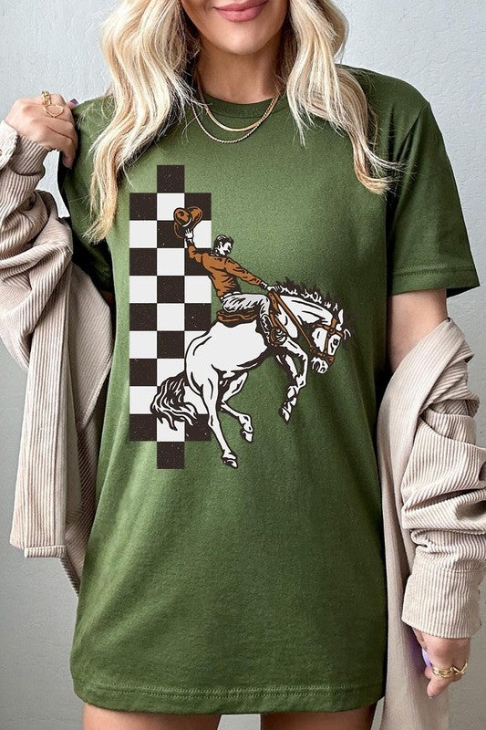 Cowboy Checkered Graphic Tee