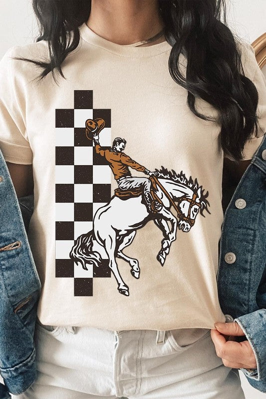 Cowboy Checkered Graphic Tee