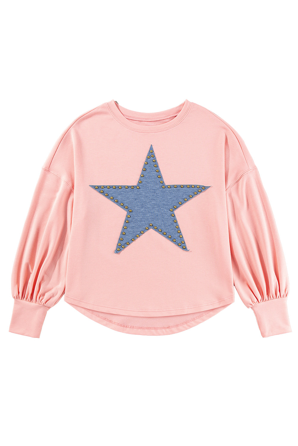 Apricot Studded Star Graphic Oversized Top