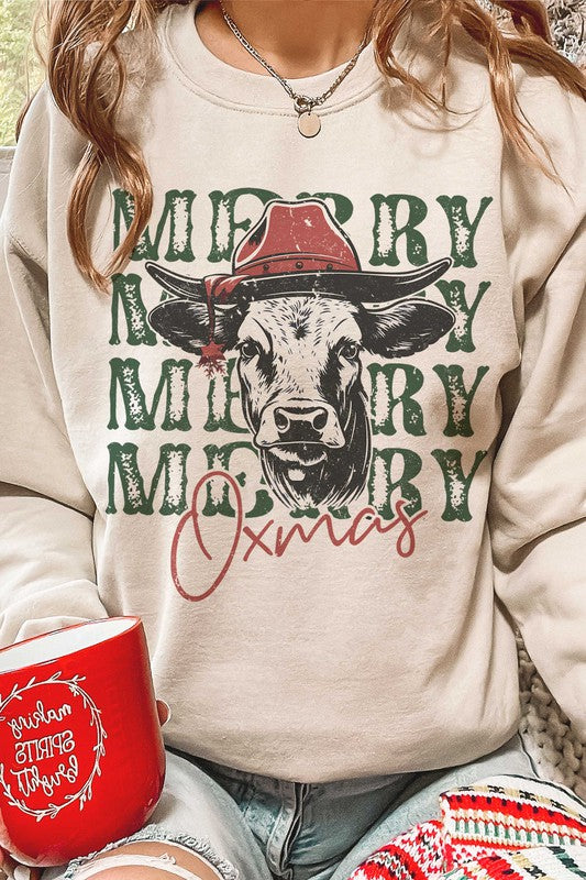 MERRY OXMAS Graphic Sweatshirt