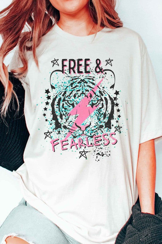 FREE AND FEARLESS TIGER Graphic T-Shirt