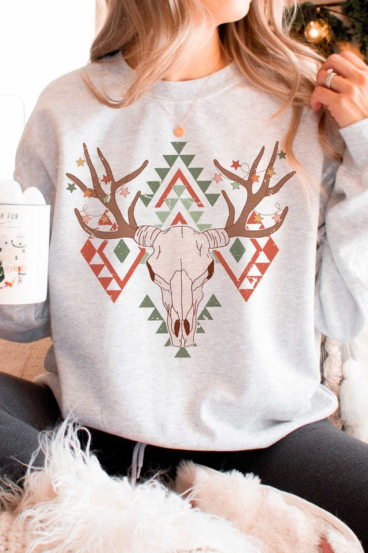 AZTEC LONGHORN CHRISTMAS Graphic Sweatshirt