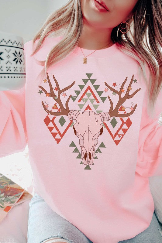 AZTEC LONGHORN CHRISTMAS Graphic Sweatshirt