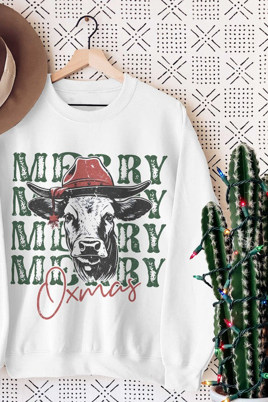 MERRY OXMAS Graphic Sweatshirt