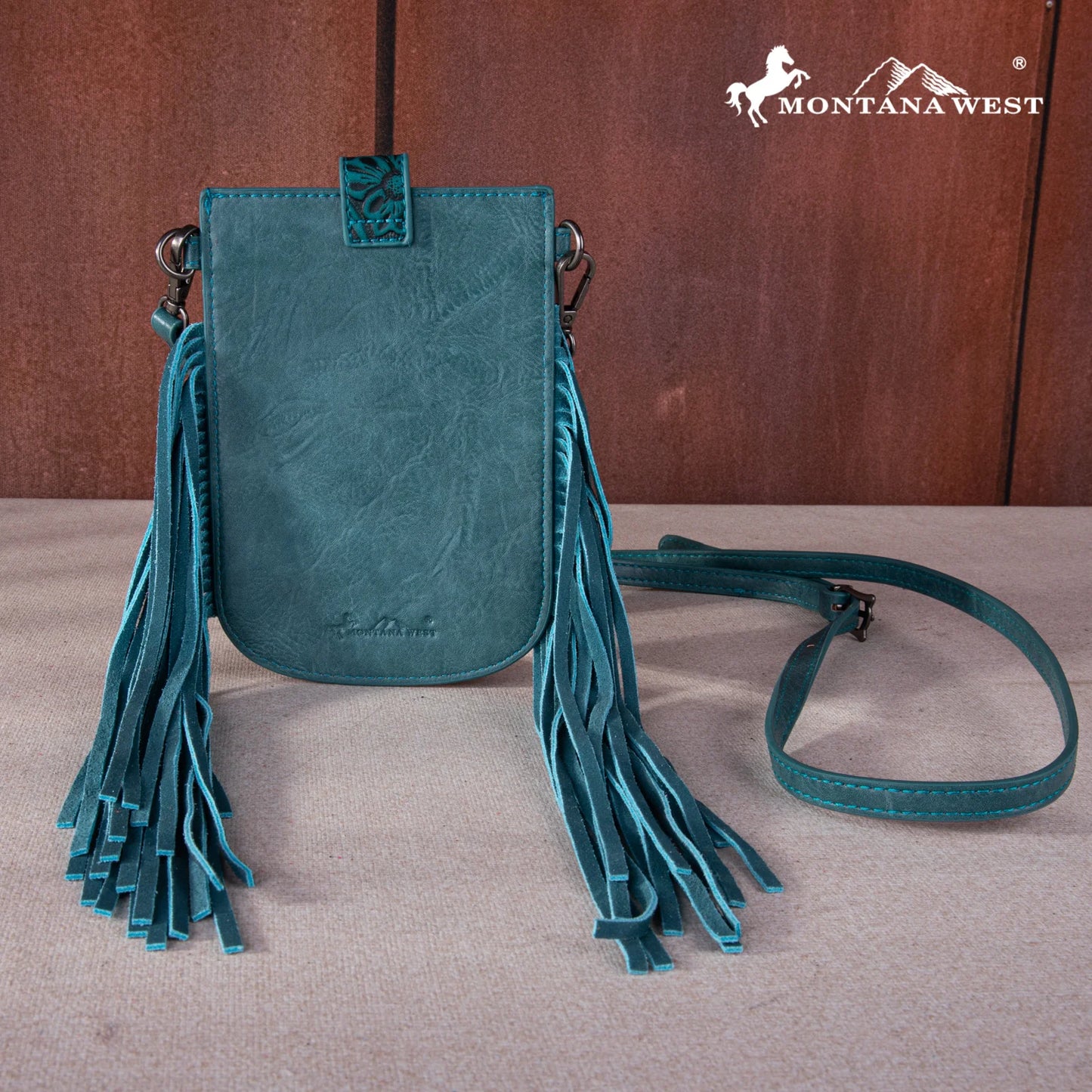 Montana West Hair-On Cowhide Fringe Phone Wallet Crossbody