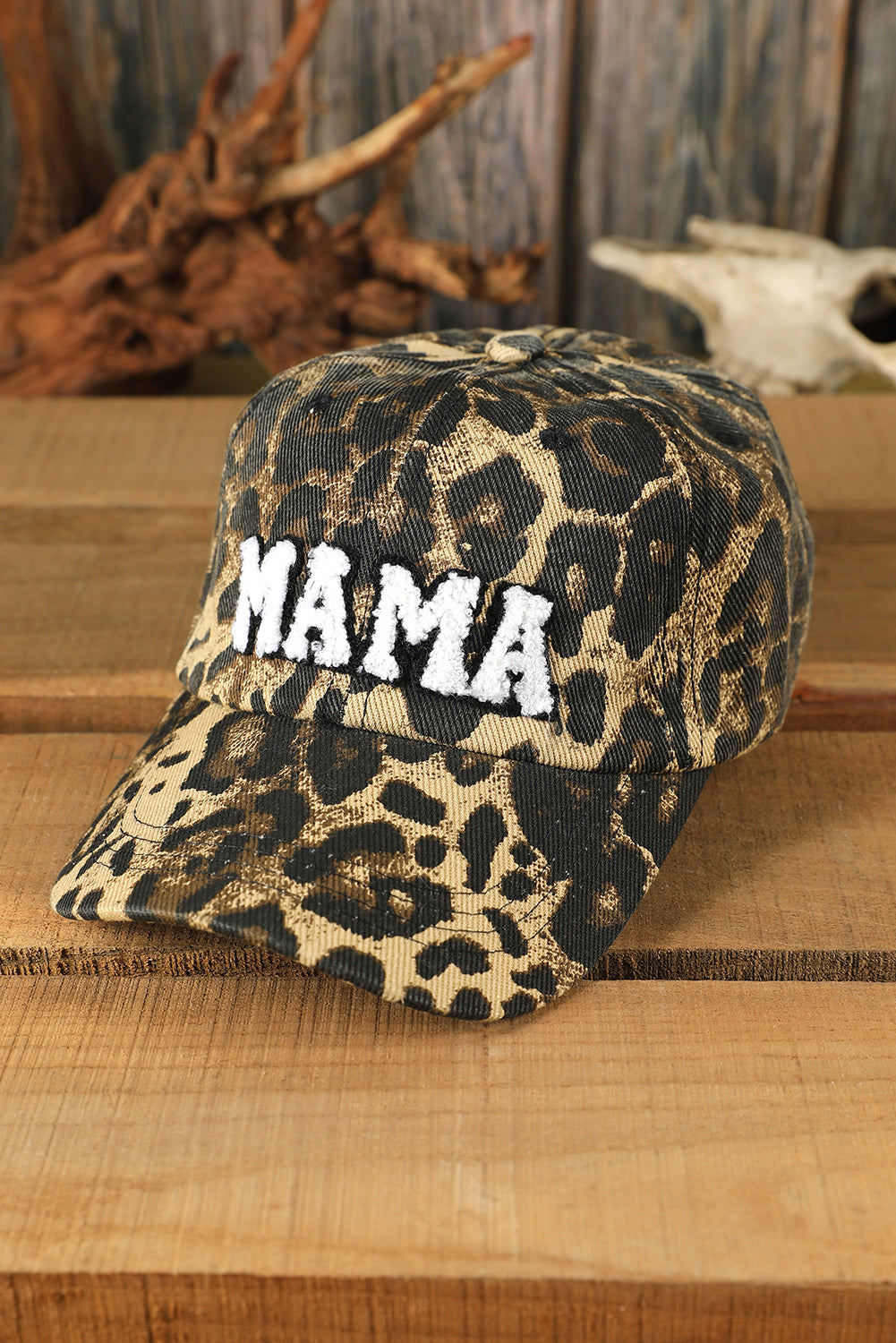 Leopard MAMA Letter Embroidered Baseball Cap