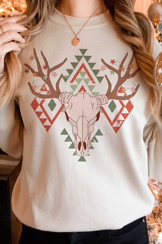 AZTEC LONGHORN CHRISTMAS Graphic Sweatshirt