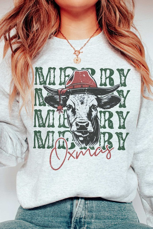 MERRY OXMAS Graphic Sweatshirt