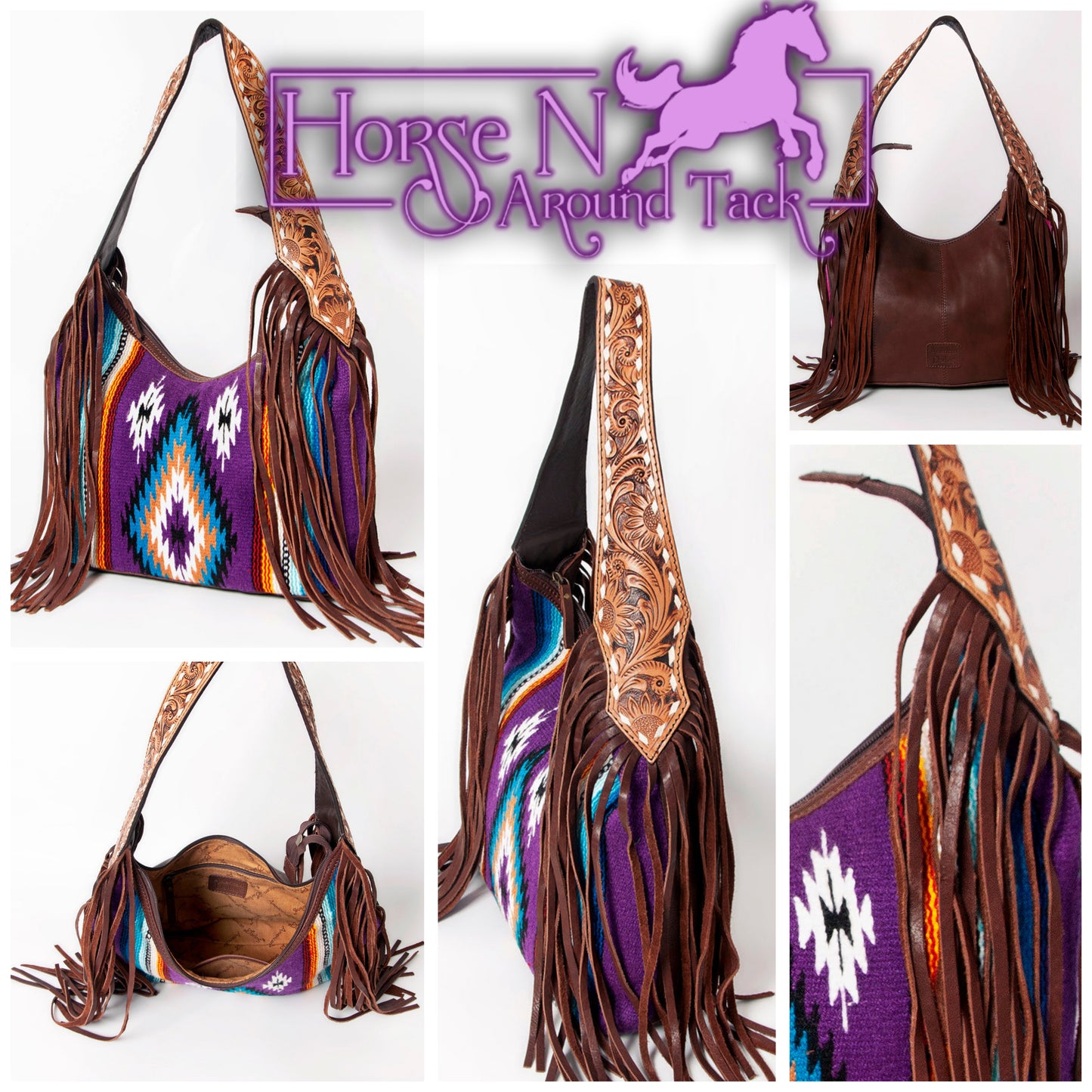 Stunning purple saddle blanket purse