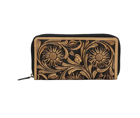 Floral tooled wallet